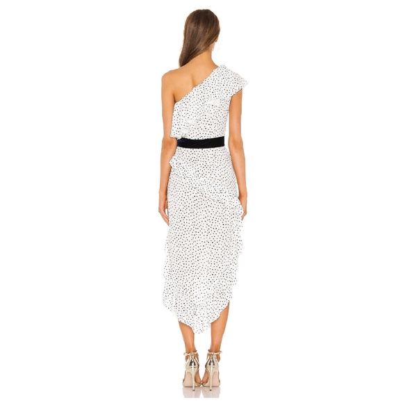 MARIANNA SENCHINA Revolve One Shoulder Dress White w/ Polka Dot - Size XS *NEW* - Picture 3 of 3
